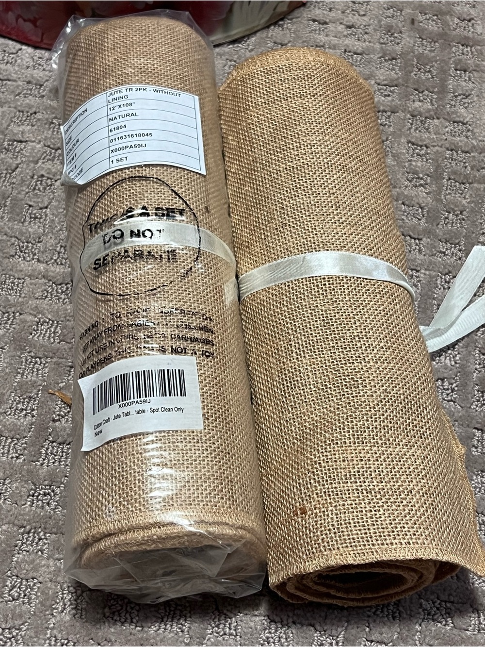 Burlap Jute table Runners 12 x 108 pack of 2